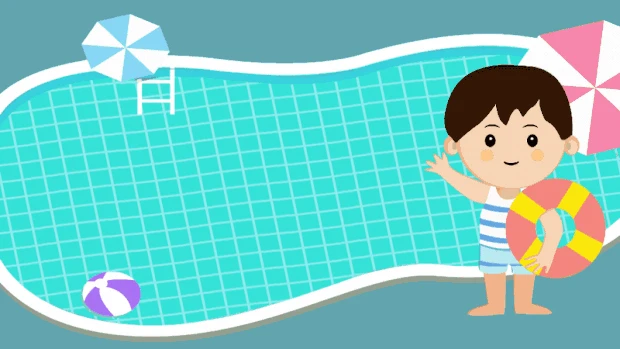 夏天水上运动游泳安全教育清新视频背景gif图素材