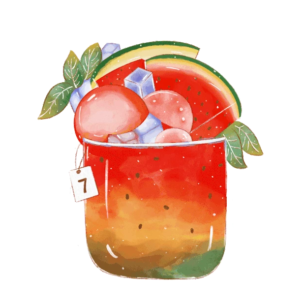 小暑夏天夏季加冰西瓜冰块饮料西瓜汁gif图素材