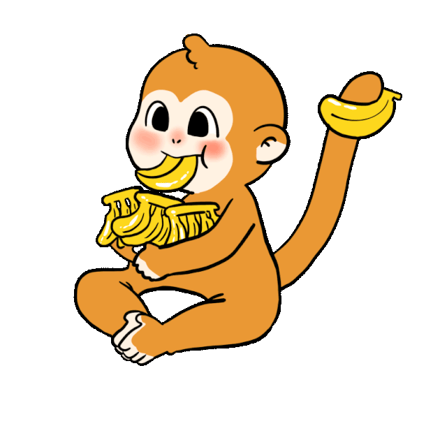 猴子吃香蕉动物黄色gif图素材