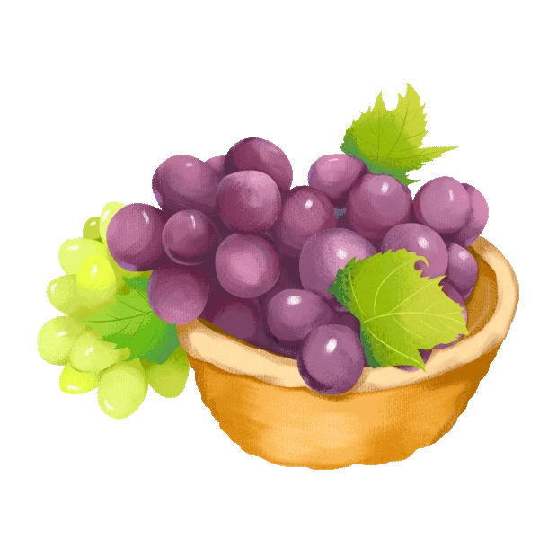 一箩筐新鲜葡萄水果紫色gif图素材