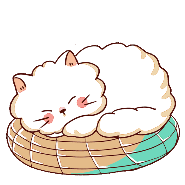 动物可爱猫咪睡觉的小猫软包包白色gif图素材
