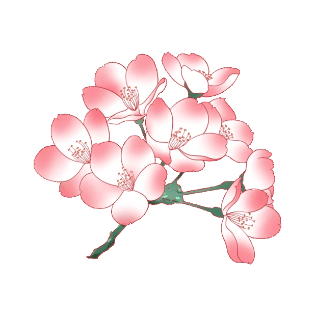 新中式桃花花朵花国潮粉色gif图素材