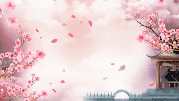 七夕情人节粉色浪漫花瓣花朵视频背景gif图素材