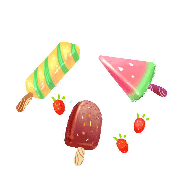 夏天夏日冷饮甜品雪糕彩色gif图素材