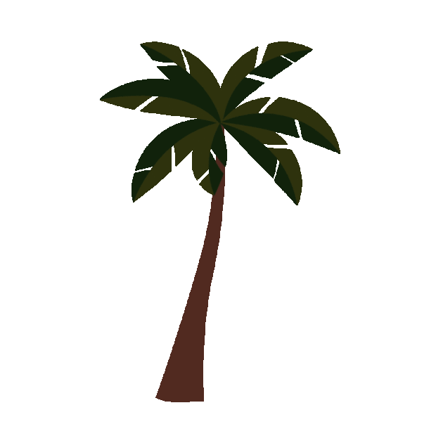 风吹椰子树扁平热带植物gif图素材