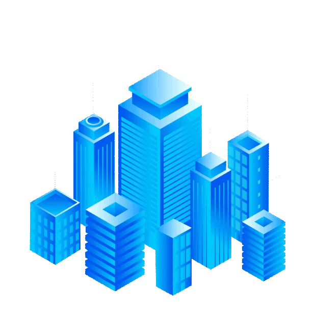 科技智慧城市立体2.5D数据生活高楼蓝色gif图素材
