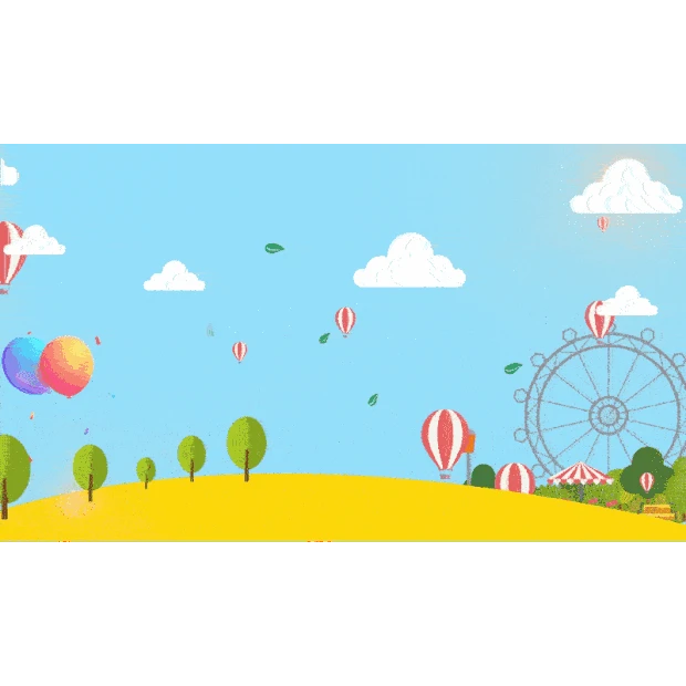 童趣热气球游乐园蓝色视频背景gif图素材