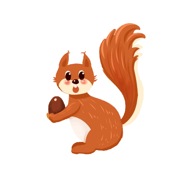 秋天立秋拿松果的松鼠动物可爱棕色gif图素材