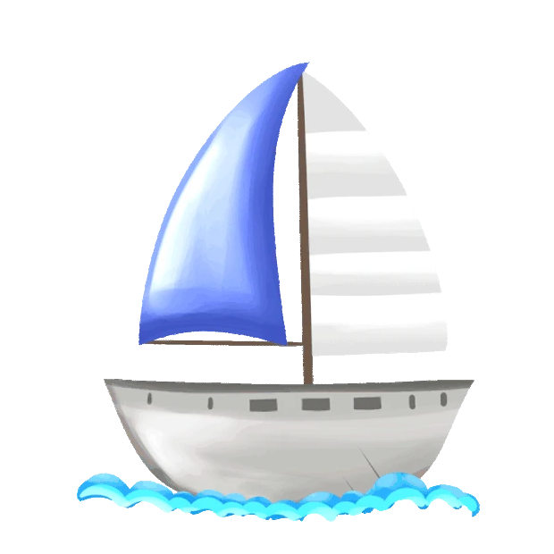 海浪帆船船只交通工具gif图素材