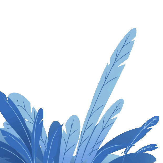叶子植物蓝色底边装饰gif图素材