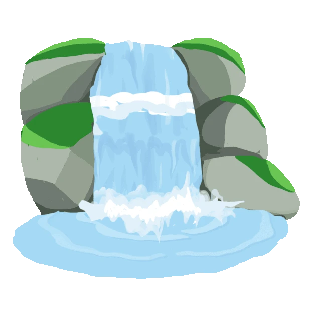 旅游自然景观流动的瀑布水流水山石gif图素材