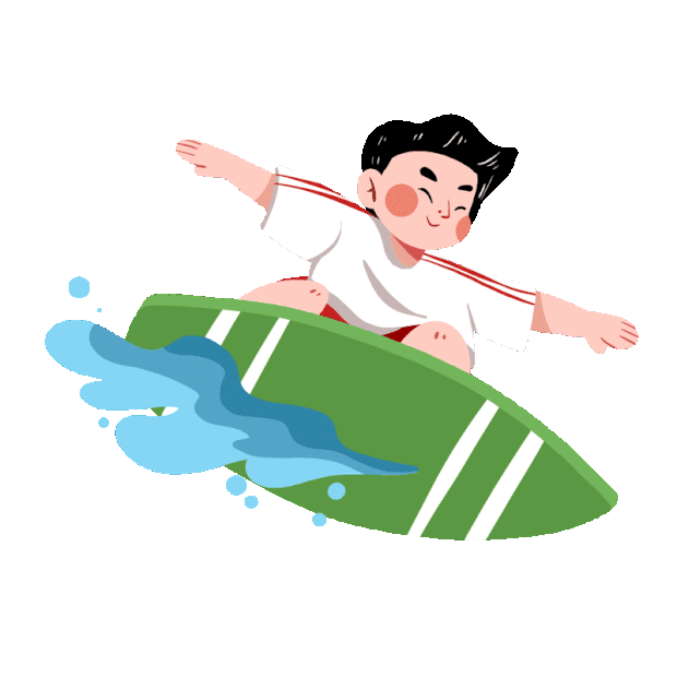 男孩冲浪水上运动夏天夏季玩水游泳gif图素材