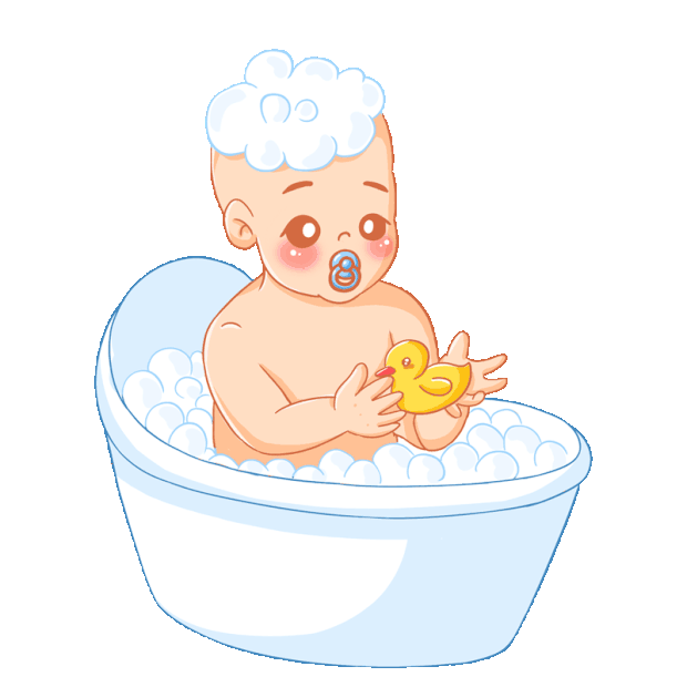 婴幼儿洗澡玩玩具小鸭子居家泡泡浴gif图素材