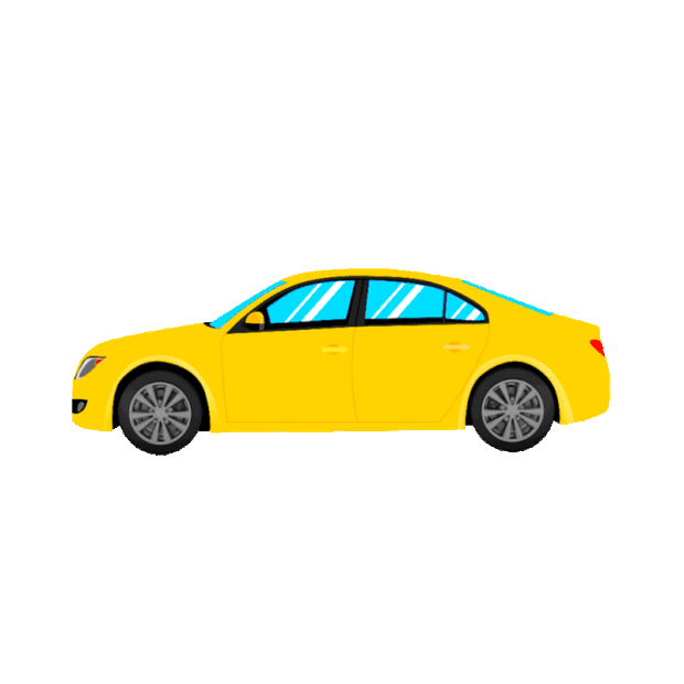 汽车交通黄色小轿车gif图素材