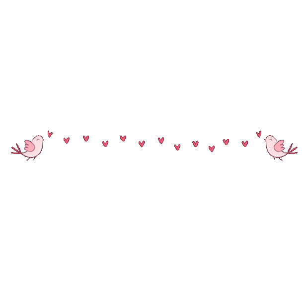 七夕节情人节两只小鸟甜蜜约会分割线下粉色gif图素材