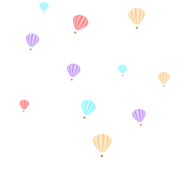 彩色热气球上升漂浮gif图素材