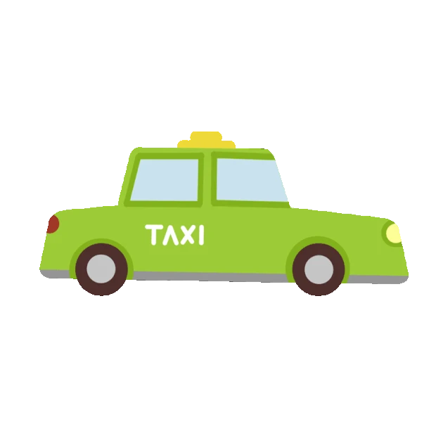 交通出租车绿色汽车gif图素材