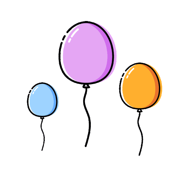 彩色漂浮气球卡通gif图素材