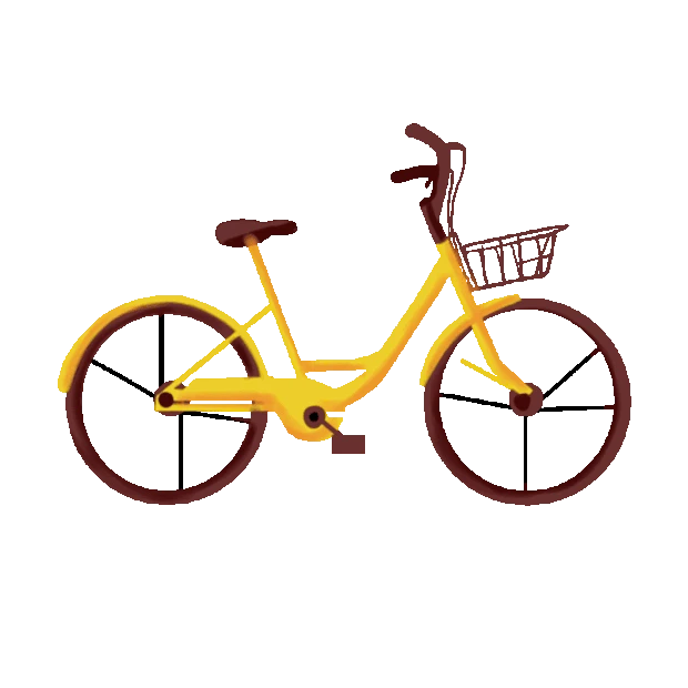 交通工具代步工具单车自行车黄色gif图素材