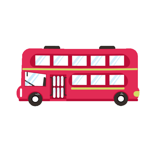 交通工具公共交通红色双层bus巴士公交车gif图素材