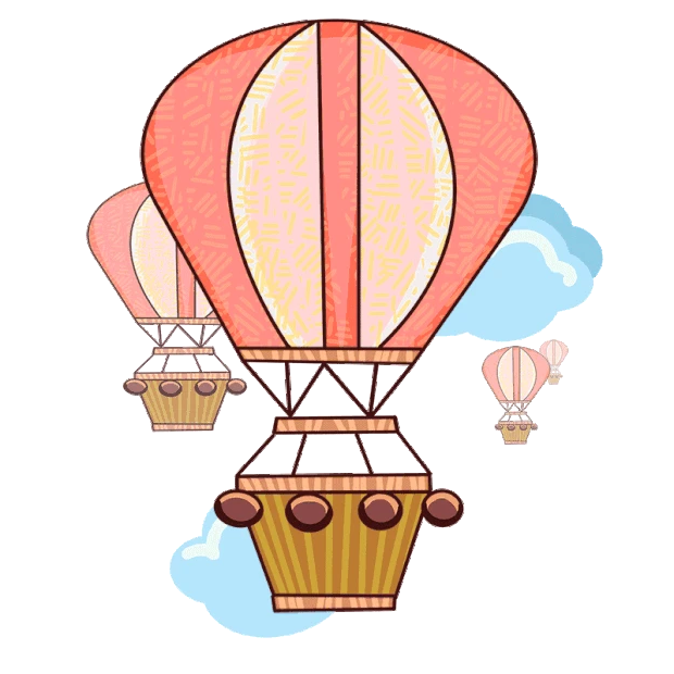 简单旅行热气球gif图素材