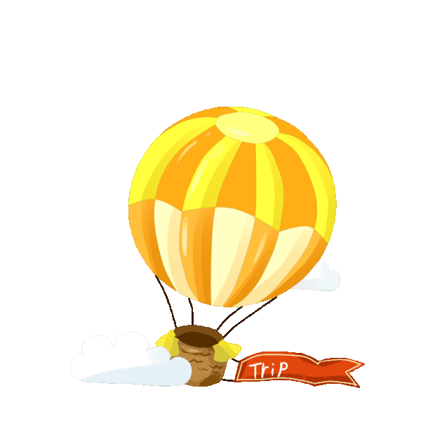 黄色热气球升空gif图素材