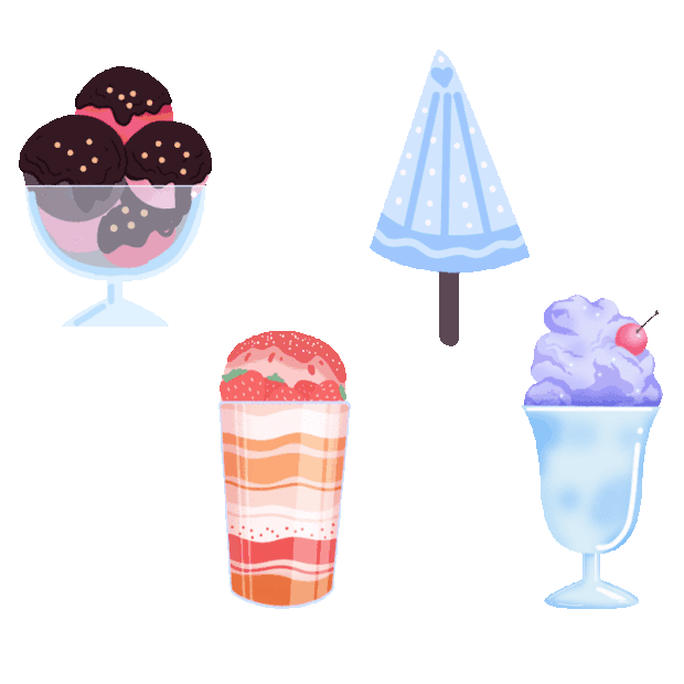 夏天冷饮解暑甜品雪糕冰淇淋清新可爱彩色gif图素材