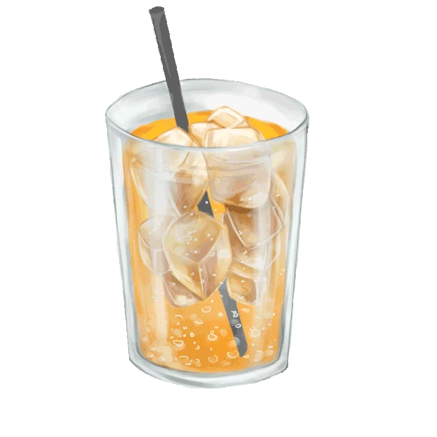夏天冷饮饮料下午茶橙子果汁冰块gif图素材
