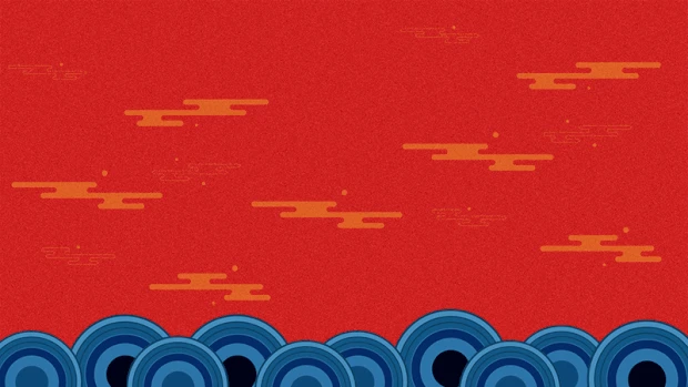红色中国风线条鱼纹视频背景gif图素材