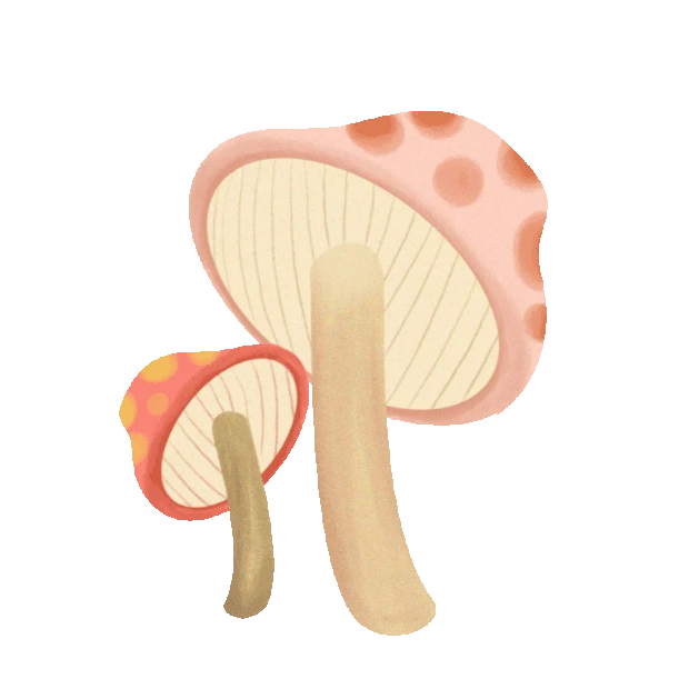 可爱两个蘑菇菌菇gif图素材
