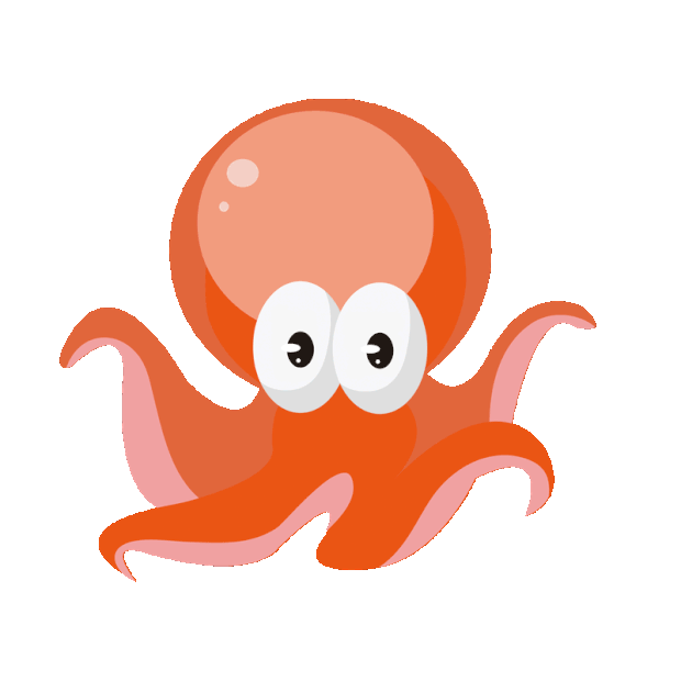 橘红色章鱼海洋生物动物gif图素材