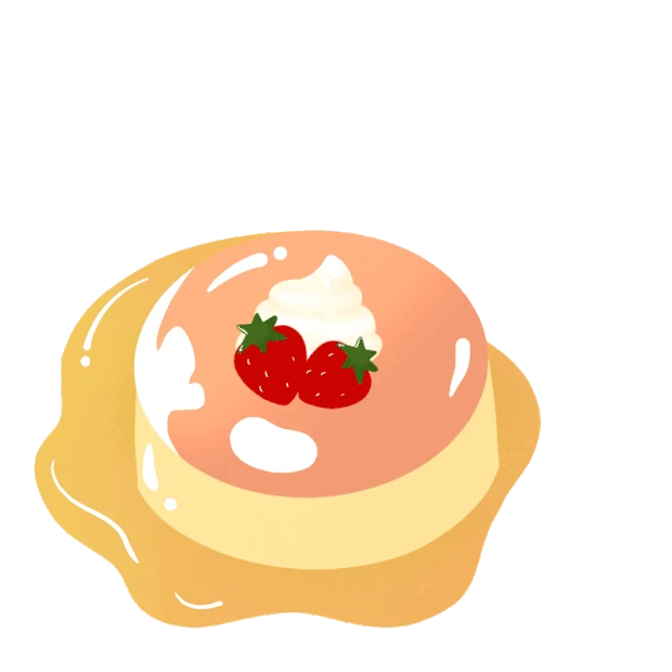 下午茶草莓味奶油布丁甜点  