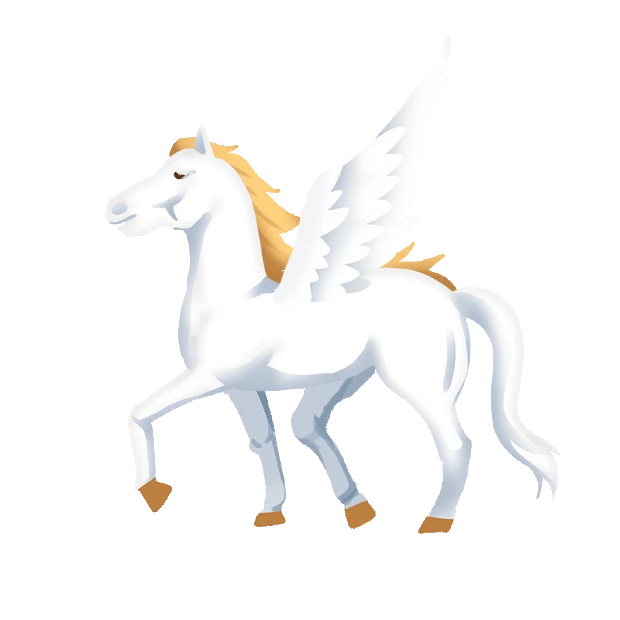 动物带翅膀的马飞马白色gif图素材