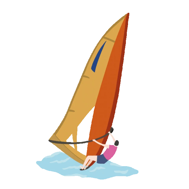 体育运动帆船冲浪会扁平gif图素材