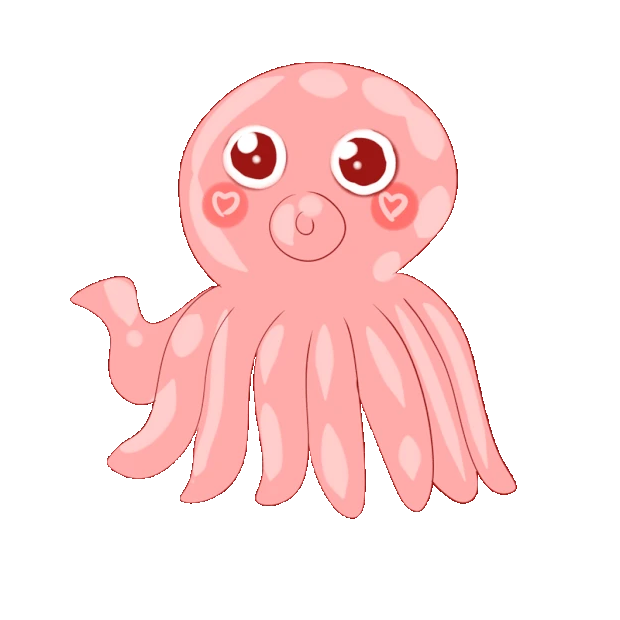 粉色章鱼卡通动物gif图素材
