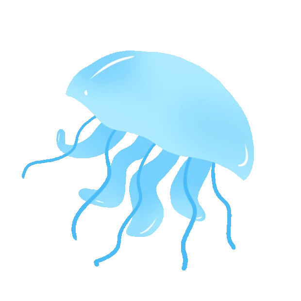 海洋游动水母蓝色动物gif图素材