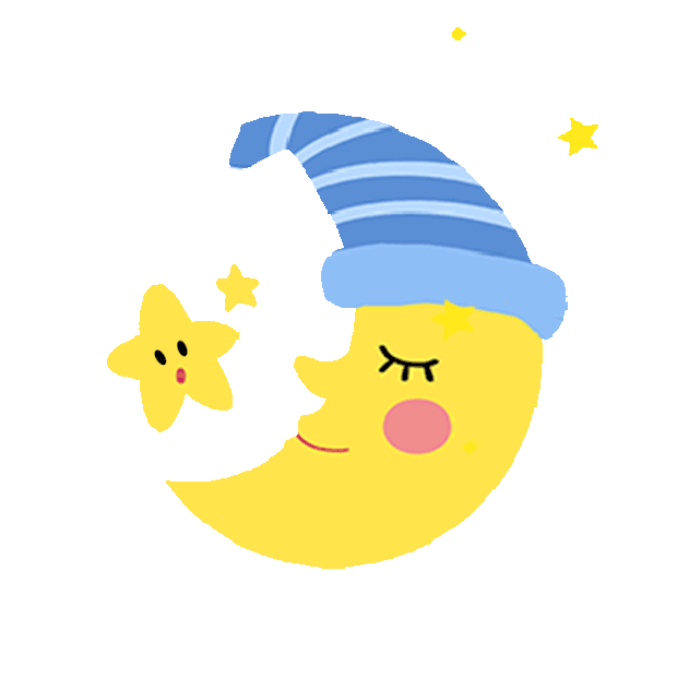 月亮星星闪烁卡通黄色gif图素材
