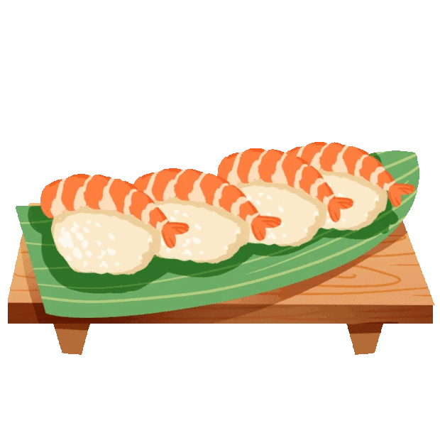 餐饮美食可爱龙虾日本寿司彩色gif图素材