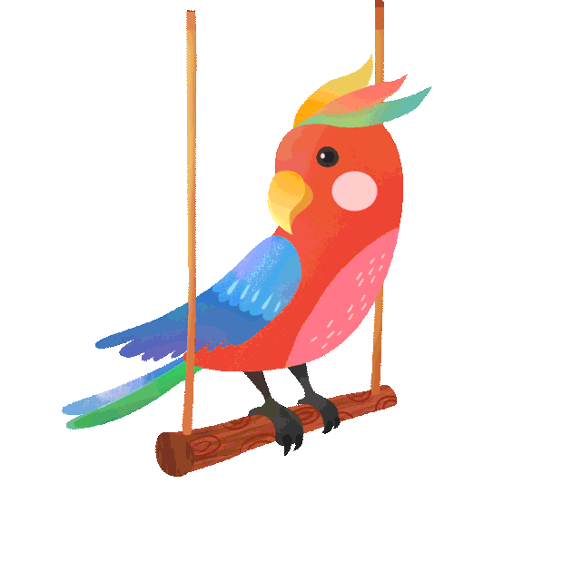鹦鹉可爱彩色鸟gif图素材