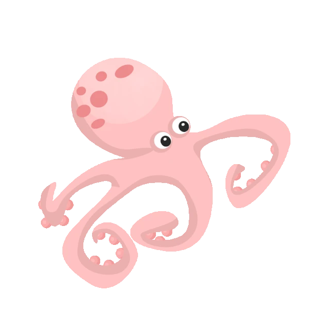 章鱼卡通粉色海洋生物动物gif图素材