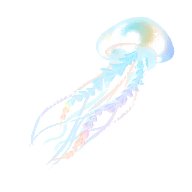 水母浮游海洋生物梦幻动物彩色gif图素材