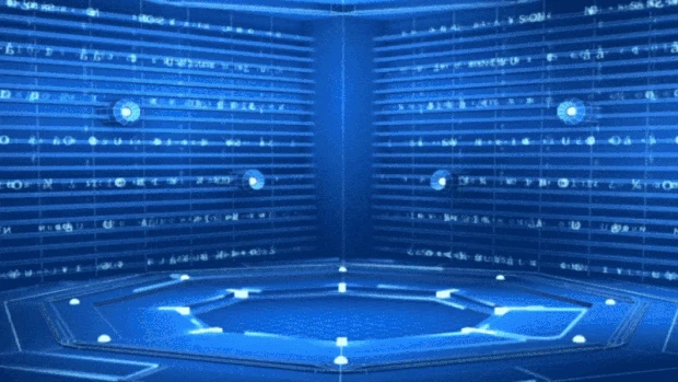 科技数字化新闻演播厅蓝色视频背景gif图素材