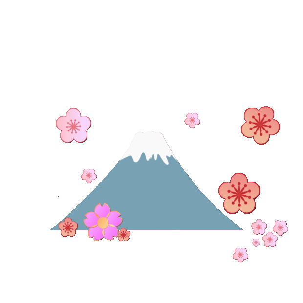 日本樱花富士山花朵花gif图素材