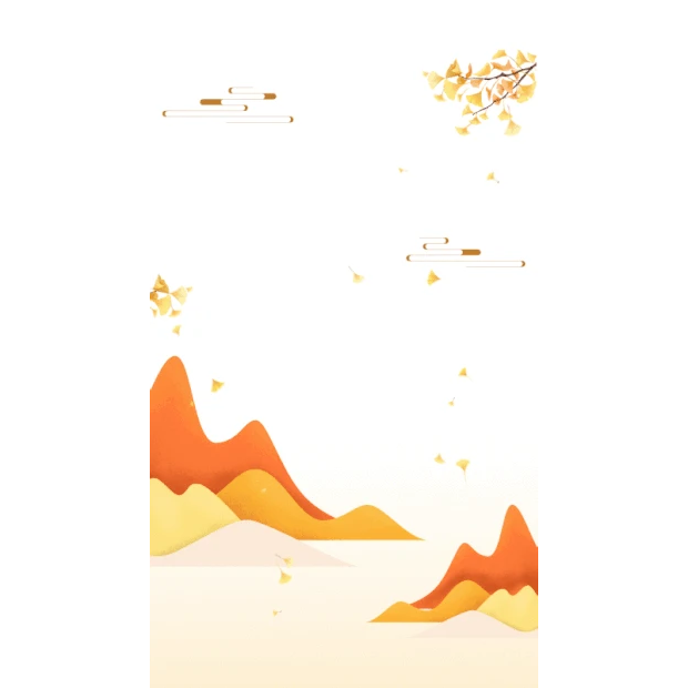 立秋银杏树叶飘落秋天山水黄色竖版视频背景海报gif图素材