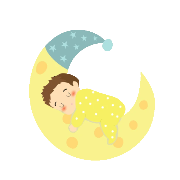可爱婴儿睡觉在月亮上gif图素材