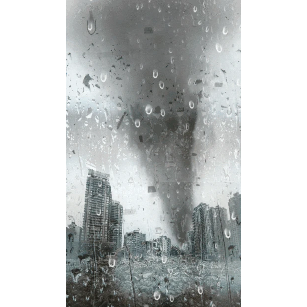台风龙卷风预警自然灾害竖版视频背景海报gif图素材