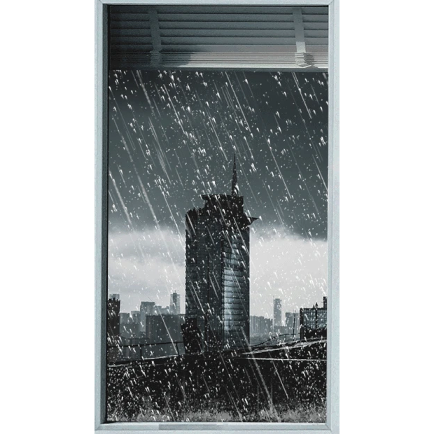 黑色台风城市雷电天气暴雨大雨下雨闪电实景竖版海报背景gif图素材