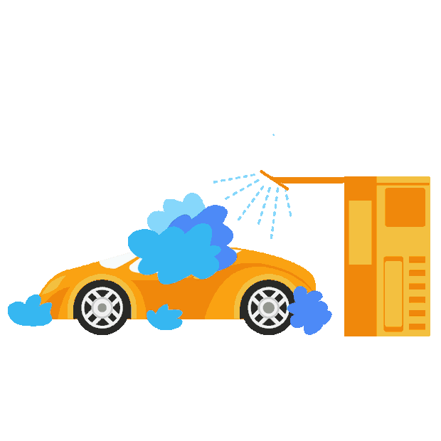 自动洗车汽车黄色gif图素材