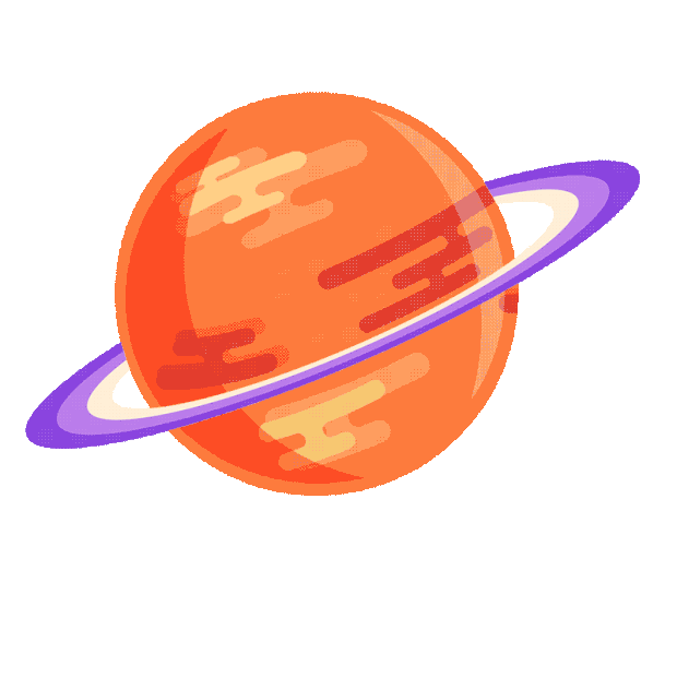 宇宙橙色星球卡通gif图素材