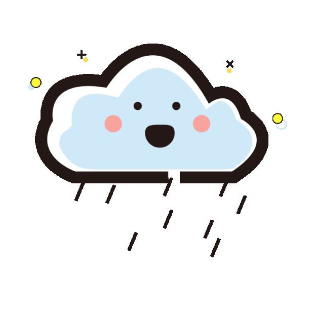 可爱乌云闪电下雨雷雨天气卡通gif图素材